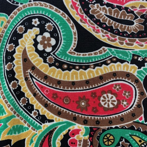 SLINKY BRAND Blouse Womens 1X Top Paisley Short Sleeve Green Black - Picture 5 of 8