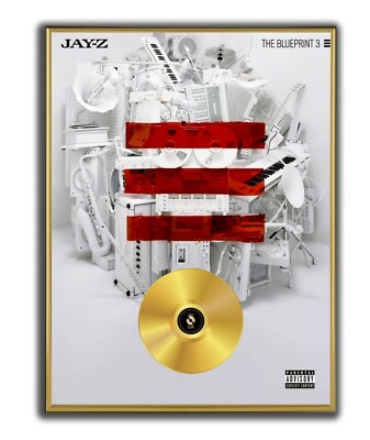 Jay-Z Poster, The Blueprint 3 poster ,GOLD/PLATINIUM CD, gerahmtes Poster Rap 