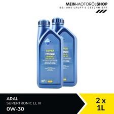 Aral SuperTronic LL III/3 0W-30 VW Mercedes BMW Motoröl 2x1 Liter = 2 Liter Aral SuperTronic LL III/3 0W-30 VW Mercedes BMW Motoröl 2x1 Liter = 2 Liter