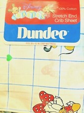 Disney Babies Dundee Crib Sheet Fitted Vintage Mickey Minnie Mouse Pluto NOS