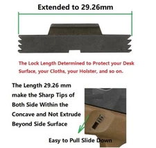 Extended Slide Lock Release Lever Black For Glock 17 19 20 21 23, Length:29.26mm