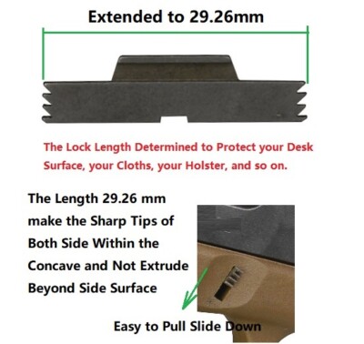 Extended Slide Lock Release Lever Black For Glock 17 19 20 21 23 ...