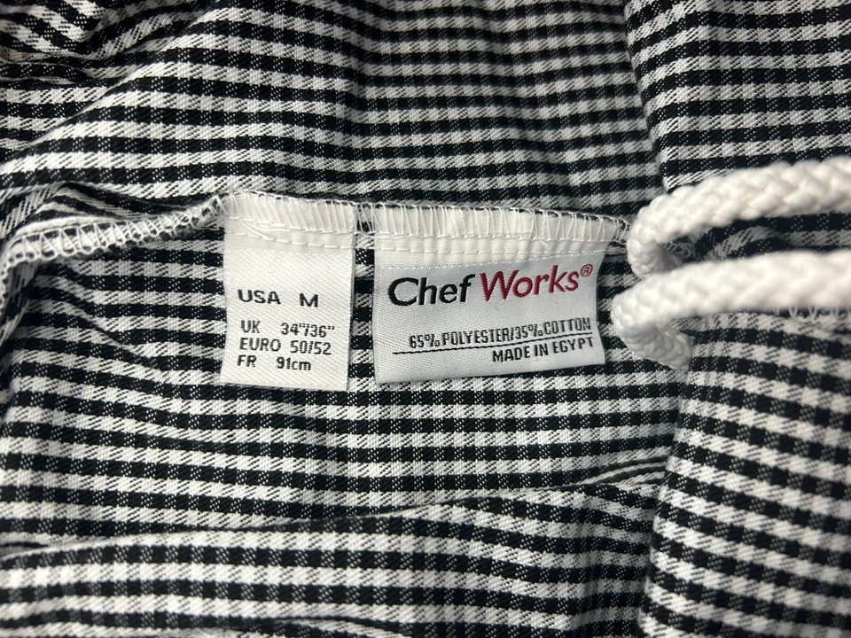 Chef Works Pants Elastic Drawstring Waist Men Medium Brand New Checkered - Image 3 of 3