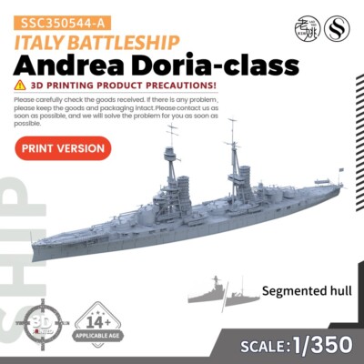 SSMODEL SSC350544S-A 1/350 Model Italy Andrea Doria-class Battleship FULL HULL