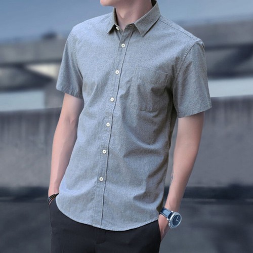 Hombres Camisa Manga Corta Prendas para el torso Blusa Abotonada Informal Moda Suelta - Imagen 10 de 16