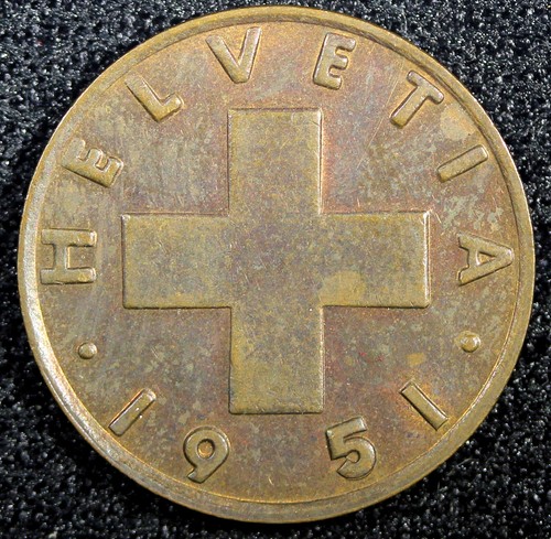 SWITZERLAND Bronze 1951 B 2 Rappen KM# 47 (23 398) - Picture 3 of 3