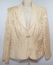 VTG Alex Evenings Gold Silky Wrinkled Metallic Gem Clasp Womens 12P Made in USA