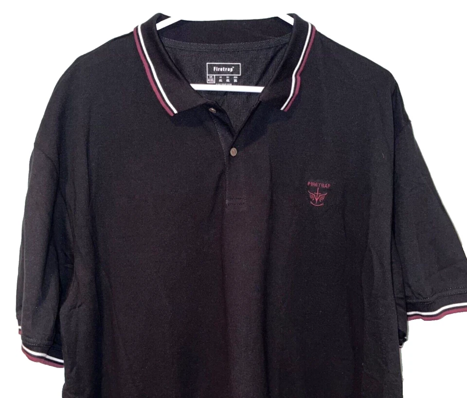 Firetrap Mens Lazer Polo Shirt Black Red Sz. 4XL - Image 2 of 4