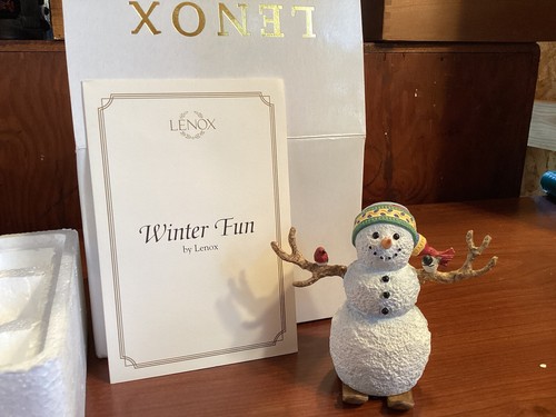 Pupazzo di neve Lenox.. Divertimento invernale.. Scatola e certificato originali