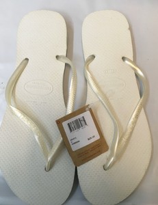 ladies white havaianas flip flops