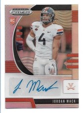 Jordan Mack 2020 Panini Prizm Draft Picks Silver Prizm Auto RC #180  Virginia