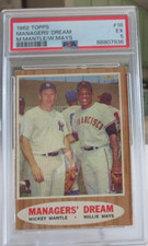 1962 Topps Managers' Dream Willie Mays Mickey Mantle #16 PSA 5 Fresh Slab DC