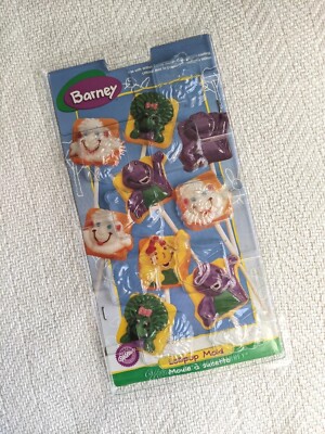 VTG 1998 Barney 9 Count Lollipop Sucker Chocolate Mold NOS Wilton USA Retro 90s