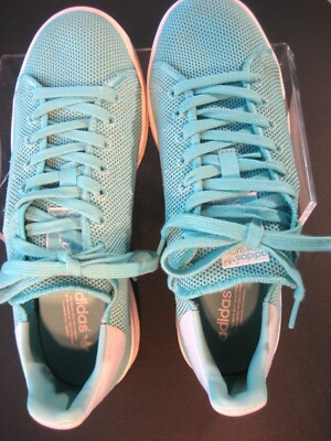 Adidas  Sneakers Stan Smith Women Sz 8 Mesh Round Toe Lace Up Turquoise  EC