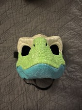 White, Green, And Blue Custom Painted Dino Dinosaur Mask Diy