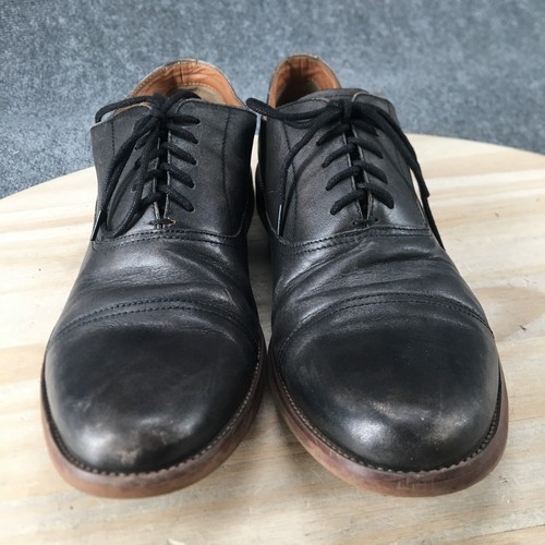 Aldo Shoes Mens 10 Oxford Black Leather Cap Toe Cuban Lace Up Casual Comfort - 第 6/15 張圖片