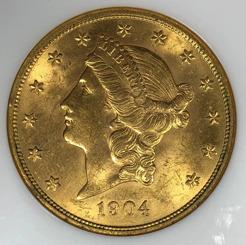 1904 $20 Liberty Double Eagle Gold. NGC MS63.
