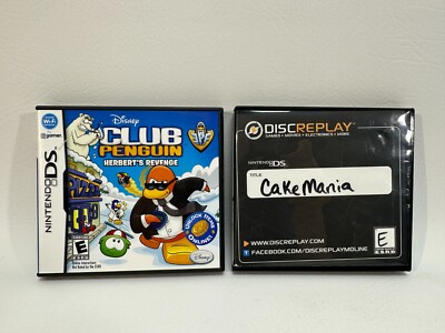 Club Penguin Herbert's Revenge & CakeMania Nintendo DS Game Lot