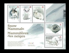 2021 Canada Snow Mammals Souvenir Sheet 5 Stamps MNH