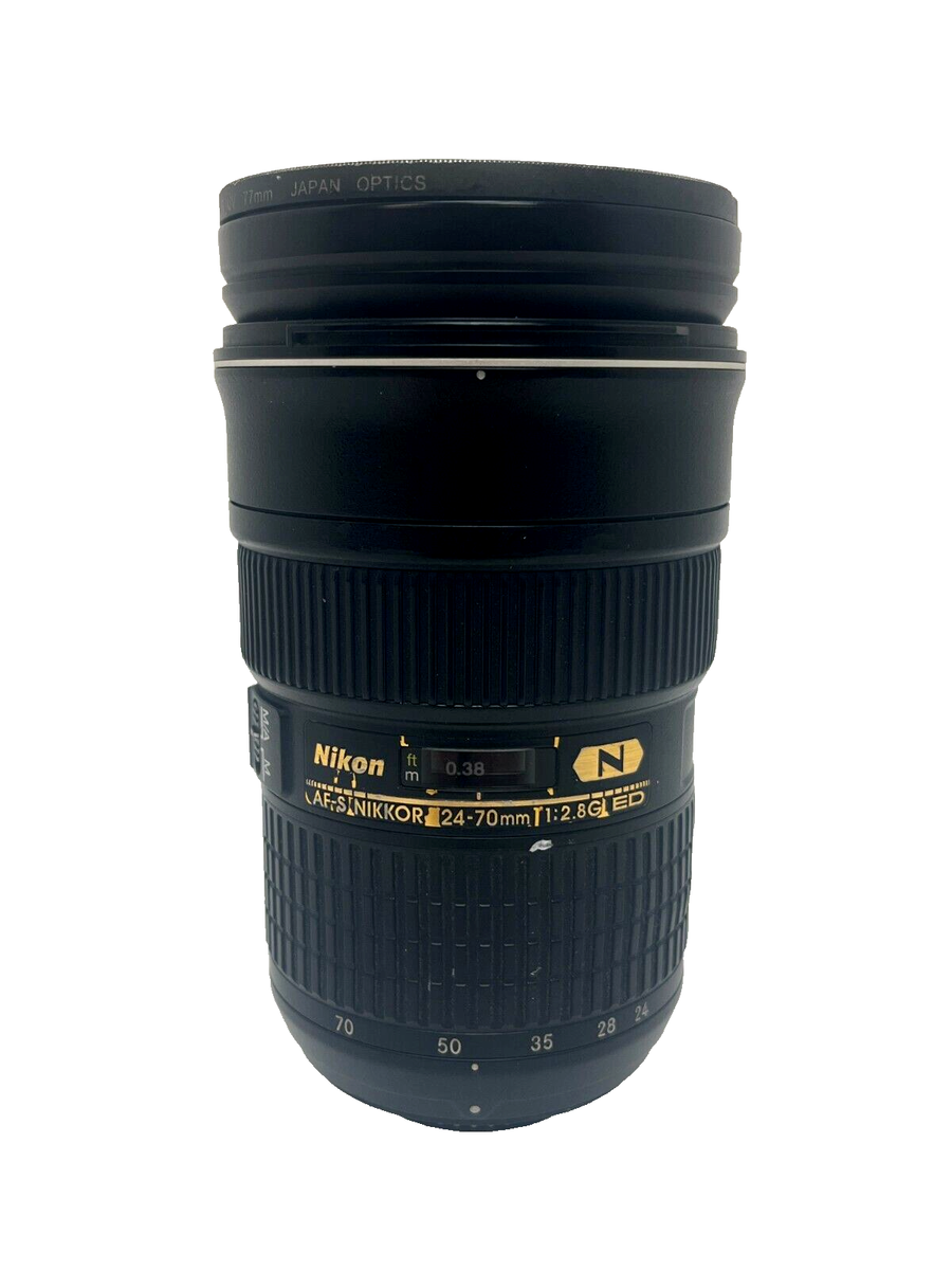 Nikon AF-S Nikkor 24-70mm f2.8 G ED N zoom Lens W/ Zeikos UV 77mm