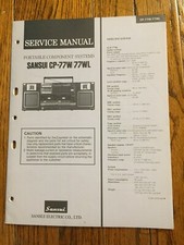 Sansui CP-77W CP-77WL Cassette Original Service Repair Manual