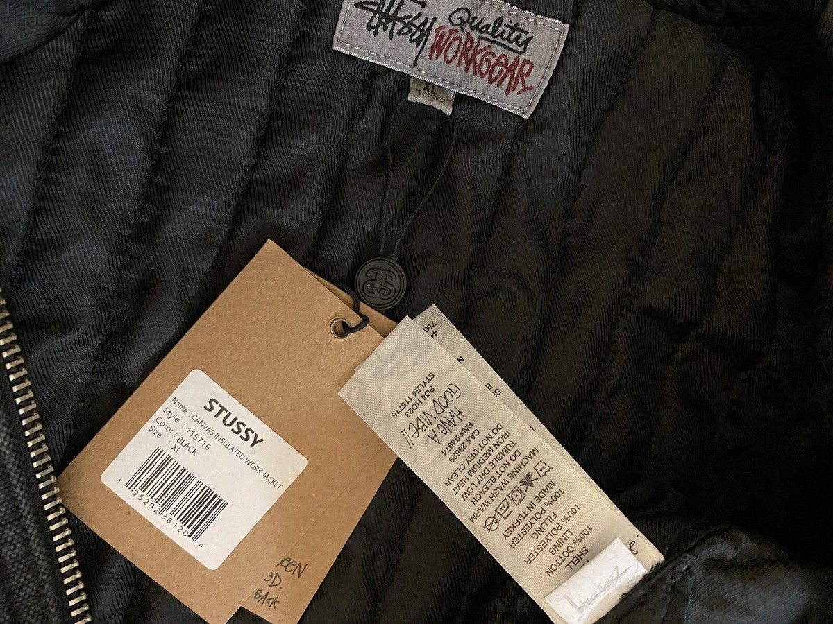 STUSSY WORK JACKET INSULATED CANVAS Black Size XL | eBay STUSSY WORK JACKET INSULATED CANVAS Black Size XL | eBay