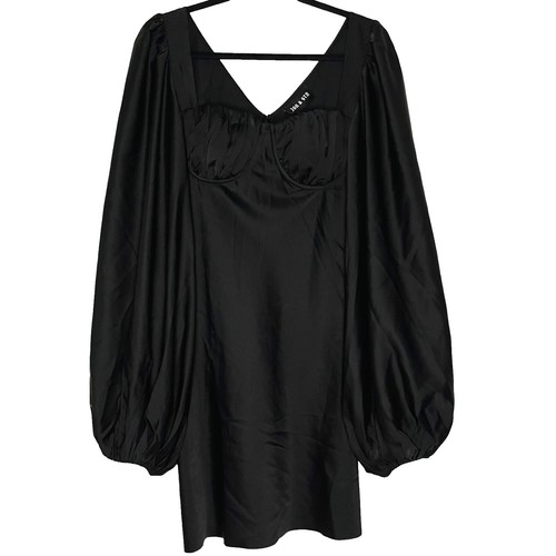 shelisa slouchy mini dress in black Shelisa Slouchy Mini Dress in Black , One Shoulder , Long Sleeve