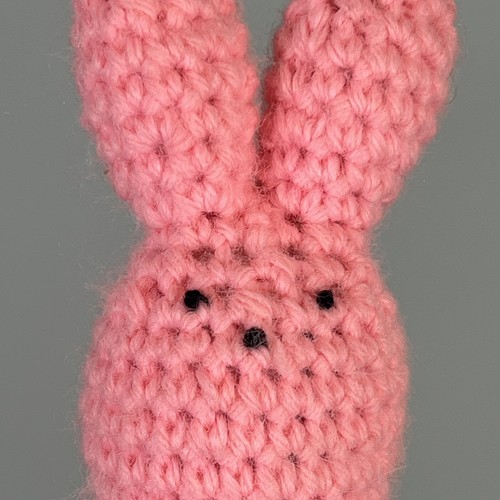 Handmade Crochet Easter Bunny Rabbit Peep Pink 6" Stuffed Animal - Picture 4 of 8