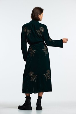 green emerald velvet dress ZARA JAHAN 974 GREEN-3piece Embroidered Velvet Dress – Zara Jahan main image 0