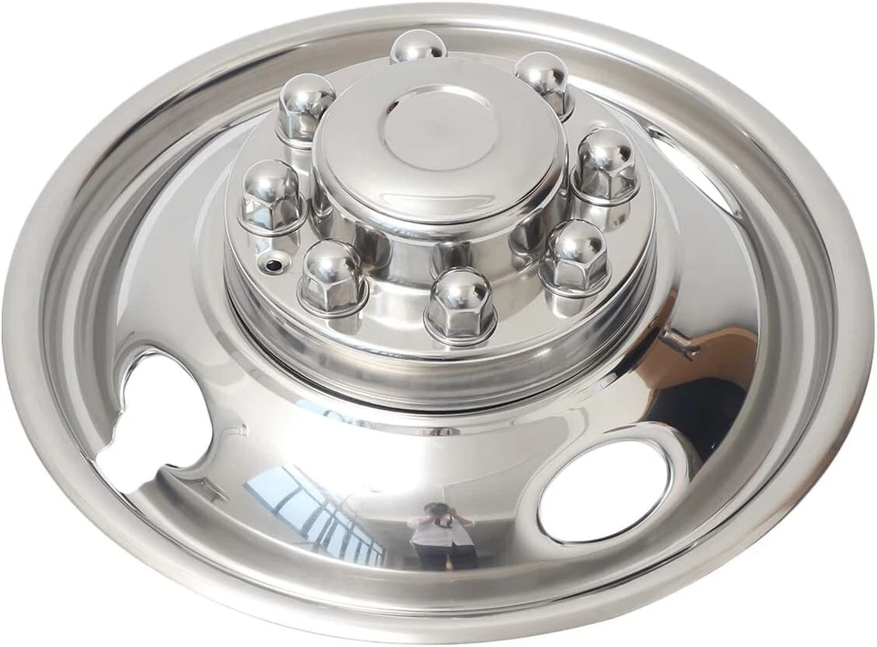 16'' Polished Stainless Steel Wheel Simulator Kit 1974-1998 Ford F350 Semi Truck - Image 2 of 4