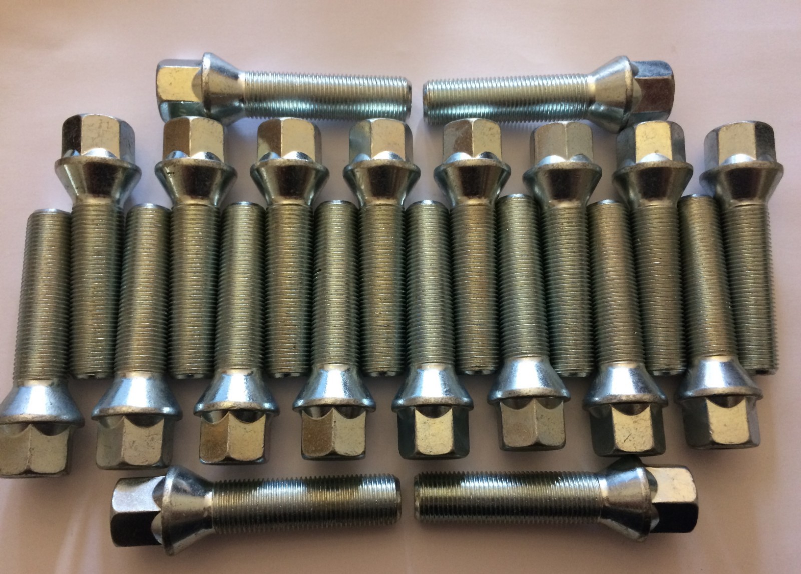 20 X M14X1.5 SILVER 60° ALLOY WHEEL BOLTS 55mm THREAD FOR SKODA OCTAVIA