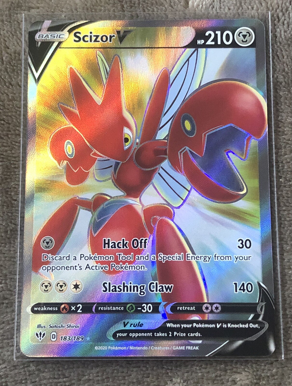 SCIZOR V 183/189 Ultra Rare Holo Darkness Ablaze Pokemon NM eBay