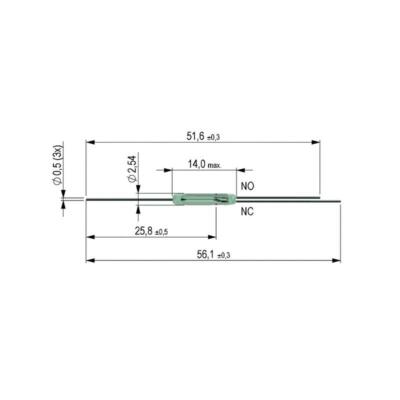 KSK1C90-2025 Reed-Kontakt 1xUM 175V= 0,25A 3W AW15-20 von Meder