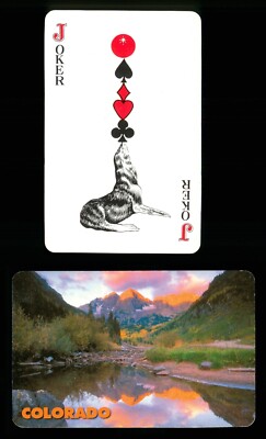 1 x Seal Joker Spielkarte Herbstansicht Colorado USA R   P0 244