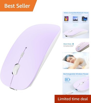 Wireless Bluetooth Mouse with Silent Clicks for MacBook Air Pro Purple