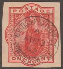 EDSROOM-23473 GB Used in Turkey SON Aug 23, 1892 Constantinople Cut Square