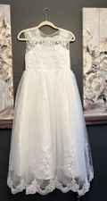 White Lace Tulle Dress for First Communion or Flower Girl