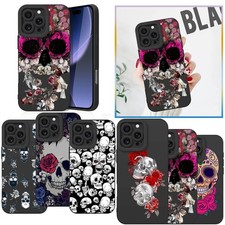 Flower Skull Phone TPU Case Cover For iPhone 16 17e 18 Pro Samsung S26 Ultra S25