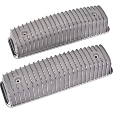 Finned Valve Covers, Polished, fits Ford Y-Block