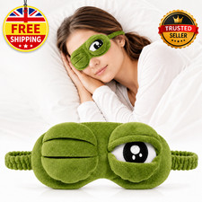 3D Frog Sleep Mask Soft Eye Shade Blindfold Travel Nap Eye Cover UK Gift