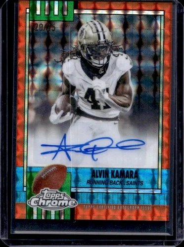 2025 Topps Chrome Alvin Kamara Orange Refractor (RAW)