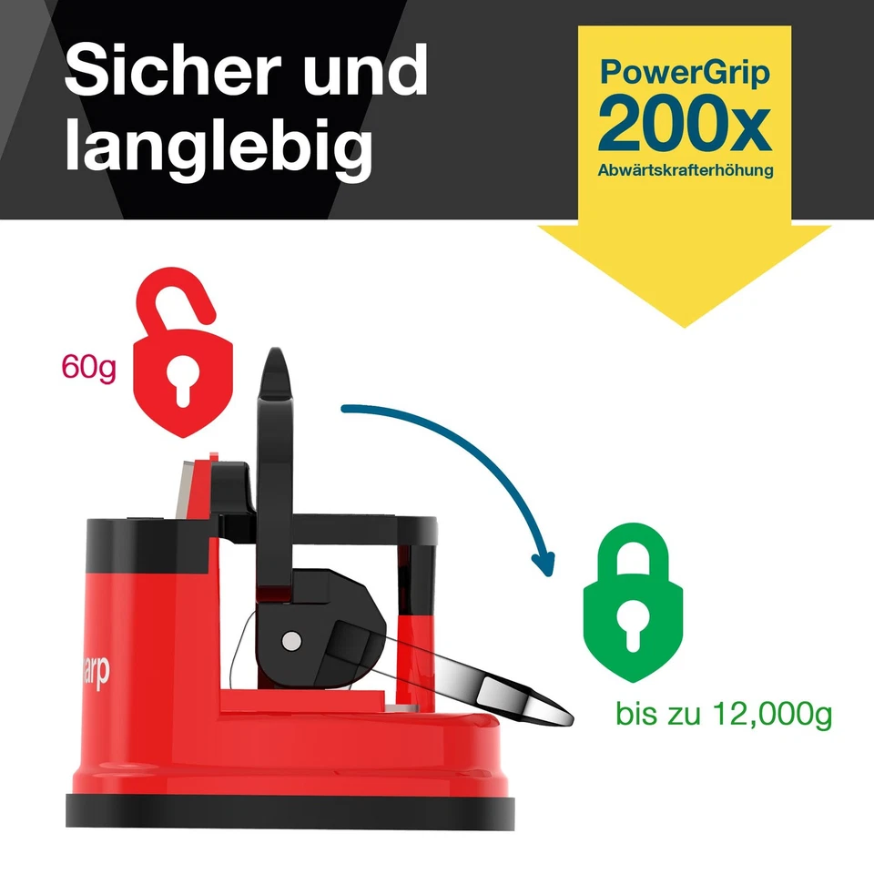 Messerschärfer | Freihändige Sicherheit PowerGrip Saugnapf | Sicheres Schärfe... - Bild 3 von 4