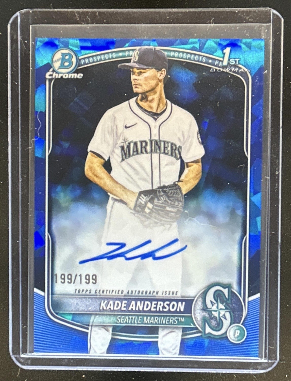 2025 Bowman Draft Sapphire Kade Anderson Chrome Auto 1st #/199 Mariners