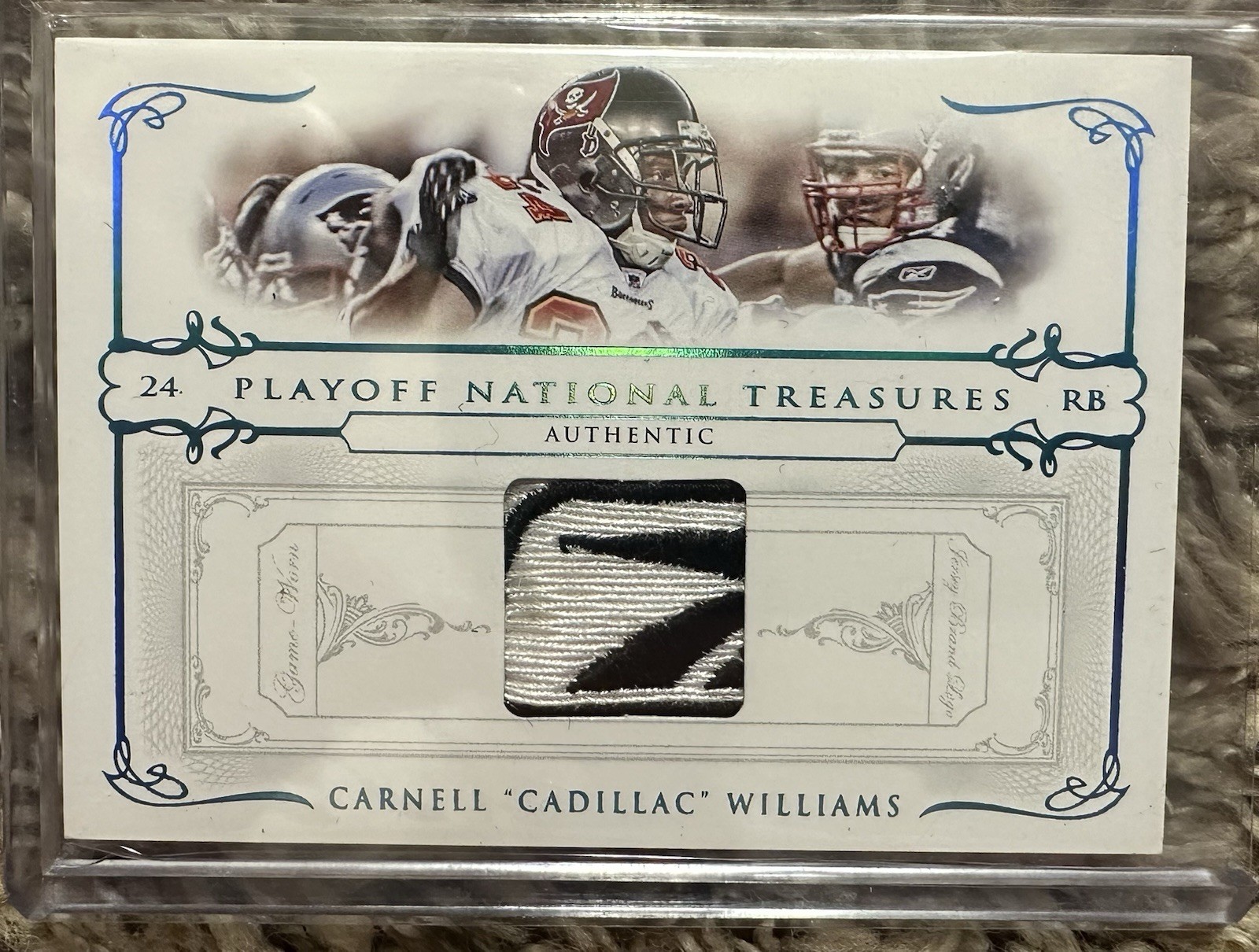 2007 National Treasures Carnell Cadillac Williams Game Used Reebok Patch #8/10