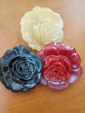 Vintage Large Set Of 3 Rose Belt Buckle. Charmant Belts, Inc. Beverly Hills CA