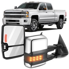 Chrome Tow Mirrors For 88-98 Chevygmc Ck 1500 2500 3500 Power Led Signal