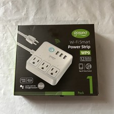 Wi-FI Black Smart Power Strip Plug 3 USB  3 Outlets, UL, works w/ Alexa, Google