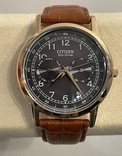 Reloj para hombre Citizen Corso Eco-Drive esfera negra correa de cuero AO9003-08E