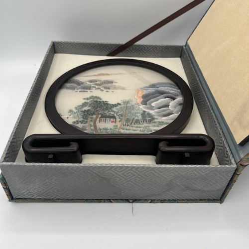 2 TRAD Chinese Suzhou DBL Sided Silk Hand Embroidery Screen framed with box's - Picture 19 of 24
