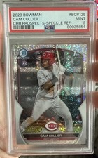 Cam Collier 2023 Bowman Chrome BCP-125 SPECKLE REFRACTOR 299 Reds Prospect PSA10
